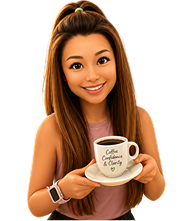 Illustration of Melinda holding a cup
