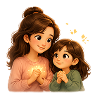 Parent and child in conversation