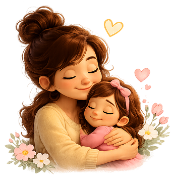 Parent and child embracing