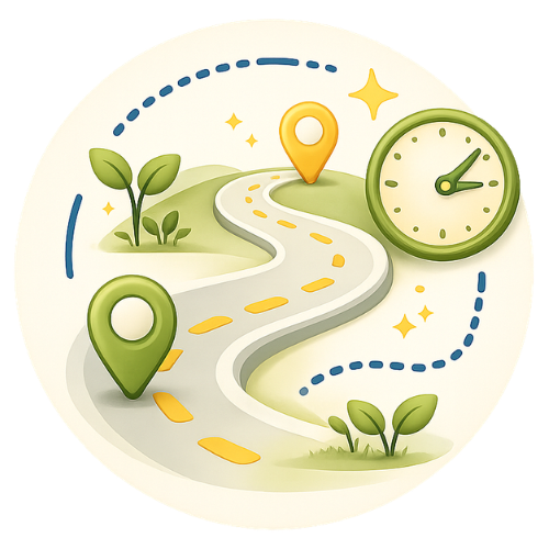 Journey along way illustration