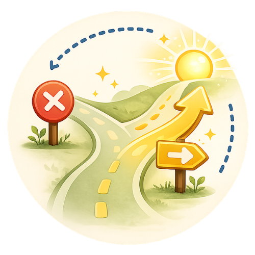 Journey turning point illustration