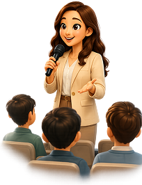Melinda speaking to an audience